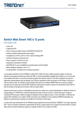 Trendnet TEG-7124WS 12-Port 10G Web Smart Switch Fiche technique