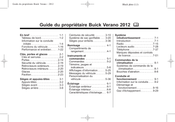 Buick Verano 2012 Mode d'emploi | Fixfr