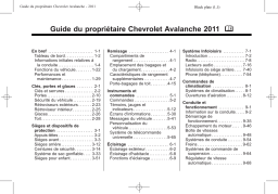 Chevrolet Avalanche 2011 Mode d'emploi