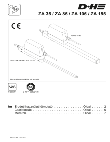 ZA 35 | ZA 105 | ZA 85 | D+H ZA 155 Rack and pinion drive ZA-PLP Mode d'emploi | Fixfr