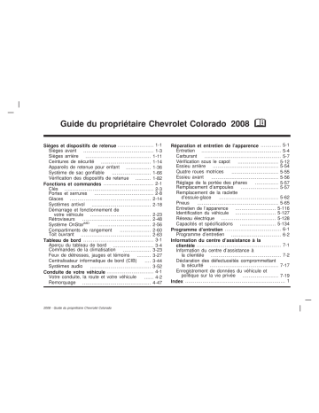 Chevrolet Colorado 2008 Mode d'emploi | Fixfr