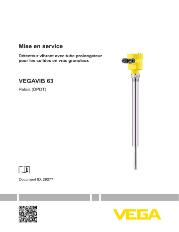 Vega VEGAVIB 63 Vibrating level switch with tube extension for granular bulk solids Mode d'emploi | Fixfr