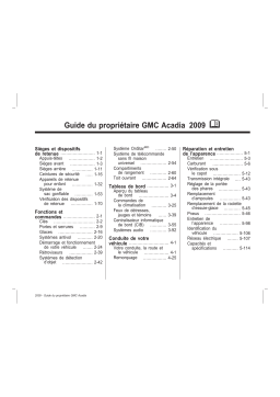 GMC Acadia 2009 Mode d'emploi