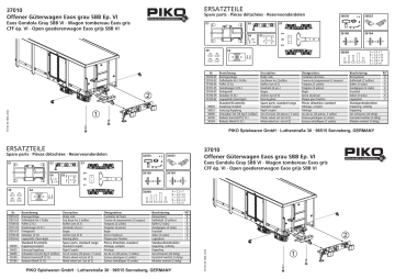 PIKO 37010 SBB VI Eaos Gondola Gray Manuel utilisateur | Fixfr