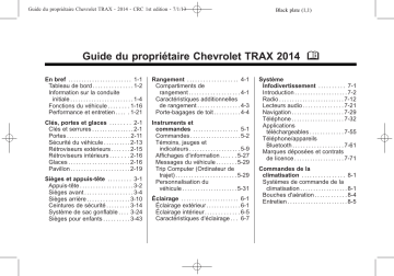 Chevrolet TRAX 2014 Mode d'emploi | Fixfr