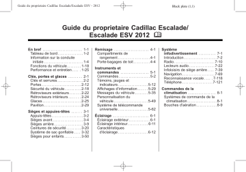 ESCALADE EXT 2012 | ESCALADE ESV 2012 | Cadillac ESCALADE 2012 Mode d'emploi | Fixfr