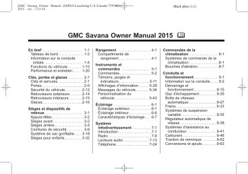 GMC Savana 2015 Mode d'emploi | Fixfr