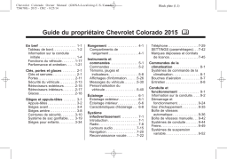 Chevrolet Colorado 2015 Mode d'emploi