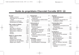 Chevrolet Corvette 2015 Mode d'emploi