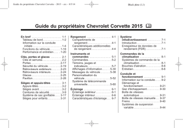 Chevrolet Corvette 2015 Mode d'emploi | Fixfr