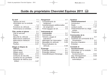 Chevrolet Equinox 2011 Mode d'emploi | Fixfr