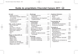 Chevrolet CAMARO 2011 Mode d'emploi