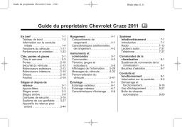 Chevrolet Cruze 2011 Mode d'emploi