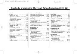 Chevrolet Tahoe 2011 Mode d'emploi