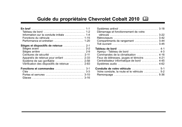 Chevrolet Cobalt 2010 Mode d'emploi | Fixfr