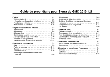 Sierra LD 2010 | GMC Sierra HD 2010 Mode d'emploi | Fixfr