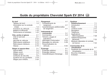 Matiz/Spark 2014 | Spark 2014 | Chevrolet Spark EV 2014 Mode d'emploi | Fixfr