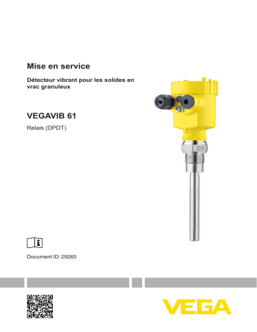 Vega VEGAVIB 61 Vibrating level switch for granular bulk solids Mode d'emploi | Fixfr