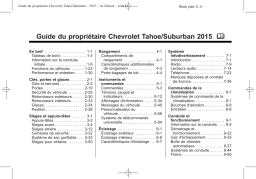 Chevrolet Suburban 2015 Mode d'emploi
