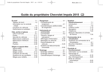 Chevrolet Impala 2015 Mode d'emploi | Fixfr