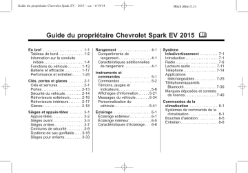 Spark EV 2015 | Chevrolet Spark 2015 Mode d'emploi | Fixfr