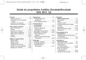 ESCALADE ESV 2013 | Escalade EXT 2013 | Cadillac ESCALADE 2013 Mode d'emploi | Fixfr