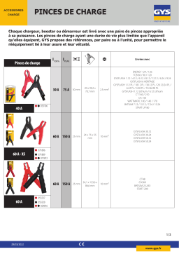 GYS CHARGING CLAMP 60A-XS BLACK - on card Fiche technique