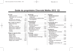 Chevrolet Malibu 2012 Mode d'emploi