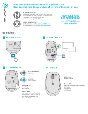 Jlab Audio GO MOUSE Manuel du propriétaire | Fixfr