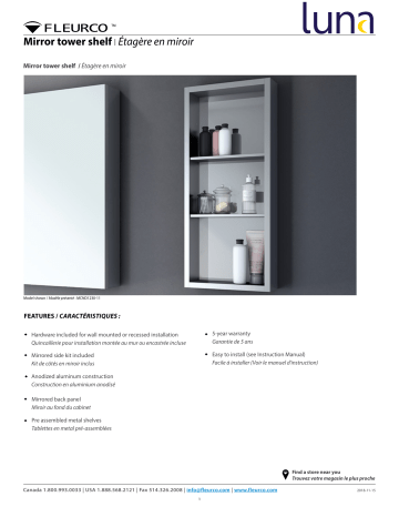 Fleurco Mirror Tower Shelf spécification | Fixfr