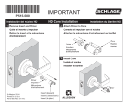 Schlage ND Core Guide d'installation