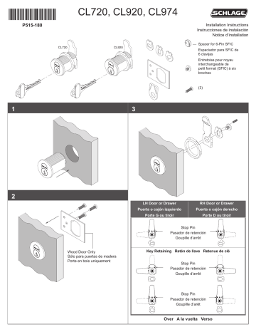 Schlage CL720, CL920, CL974 Guide d'installation | Fixfr