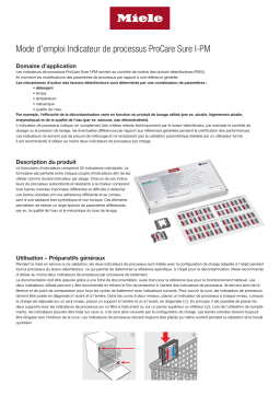 Miele ProCare Sure I-PM Indicateur de processus Mode d'emploi