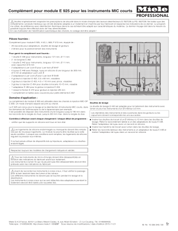 Miele E 925 Module Mode d'emploi | Fixfr