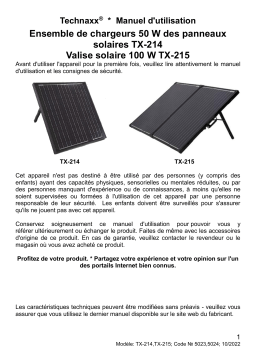 Technaxx TX-215 Foldable 100W Solar Suitcase Manuel du propriétaire