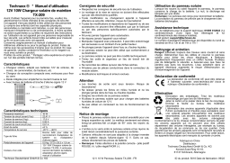 Technaxx TX-209 12V 10W Solar Trickle Charger Manuel du propriétaire