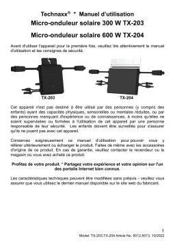 Technaxx TX-204 PV Micro Inverter 600W Manuel du propriétaire