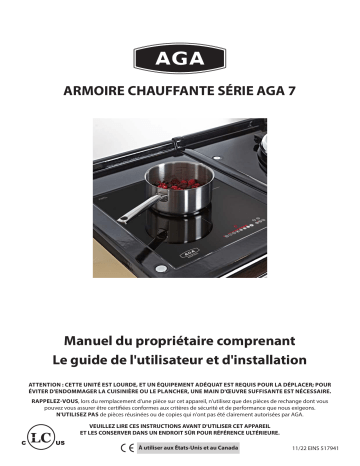 AGA 7 SERIES HOTCUPBOARD WITH INDUCTION [CAN-FR] Manuel du propriétaire | Fixfr