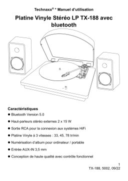 Technaxx TX-188 BT LP-Player Manuel du propriétaire