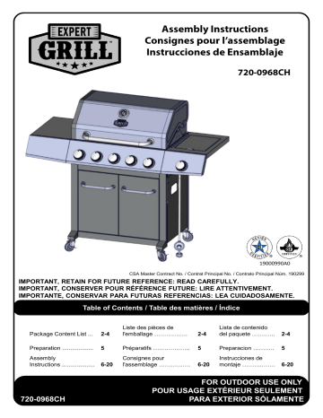 EXPERT GRILL 720-0968CH grill Manuel utilisateur | Fixfr