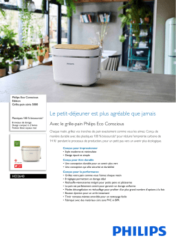 Philips HD2640/10R1 Eco Conscious Edition Grille-pain - Plastiques 100% biosourcés Manuel utilisateur