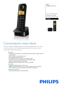 Philips D2601B/01 Téléphone fixe sans fil Manuel utilisateur