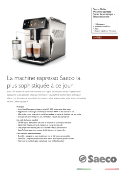 Saeco SM7685/00R1 Saeco Xelsis Machine espresso Super Automatique - Reconditionnée Manuel utilisateur