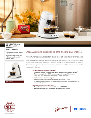 SENSEO® HD6554/11R1 SENSEO® Original Machine à café à dosettes - Reconditionnée Manuel utilisateur | Fixfr