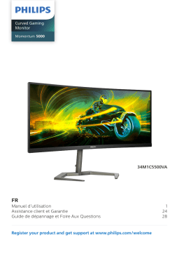 Philips 34M1C5500VA/00 Curved Gaming Monitor Moniteurs gaming WQHD Manuel utilisateur