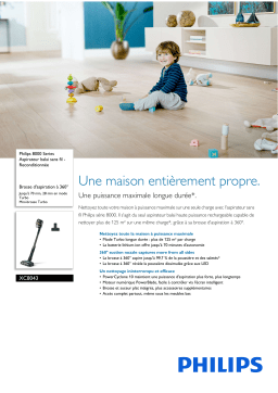 Philips XC8043/01R1 8000 Series Aspirateur balai sans fil - Reconditionnée Manuel utilisateur