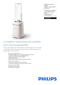 Philips HR2500/00 Eco Conscious Edition Blender - Plastiques 100% biosourcés Manuel utilisateur