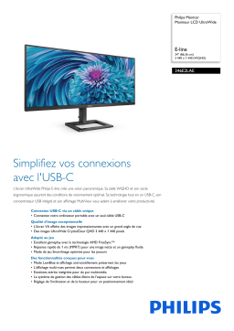 Philips 346E2LAE/01 Moniteur LCD UltraWide Manuel utilisateur