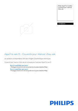 Philips CP1805/01 AquaTrio Cordless Couvercle pour réservoir d'eau sale Manuel utilisateur