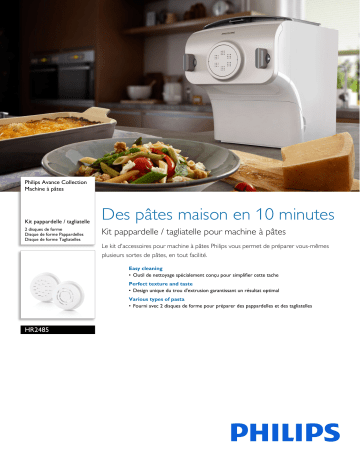 Philips HR2485/09R1 Avance Collection Machine à pâtes Manuel utilisateur | Fixfr